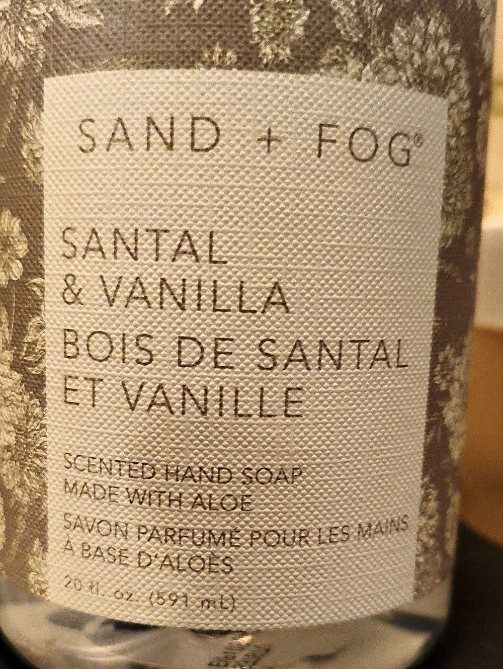 SAND + FOG Santal & Vanilla Scented Hand Soap 20.1 oz